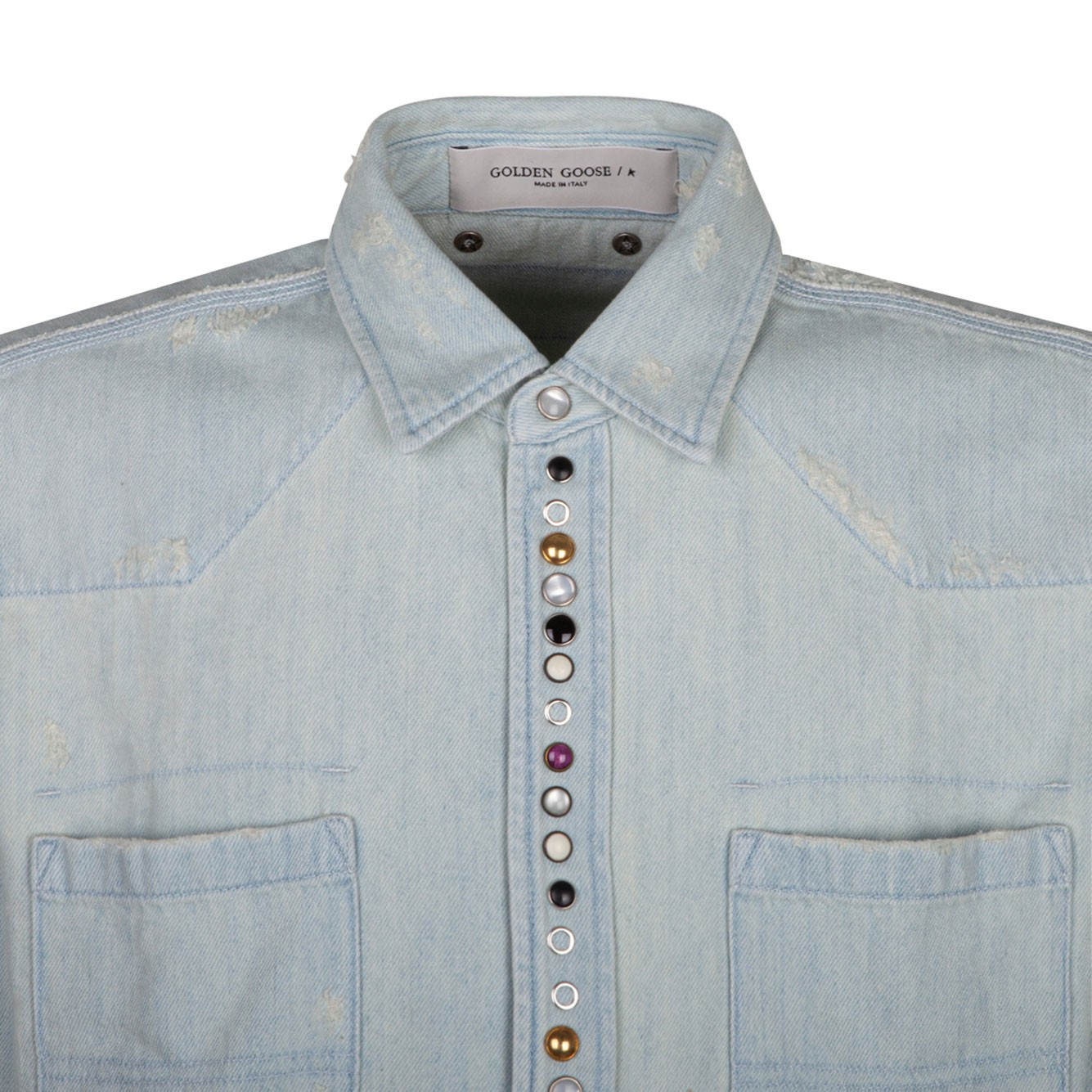 [Golden Goose] Shirts Long Sleeve CO GMP00487P00063650100-BLUE