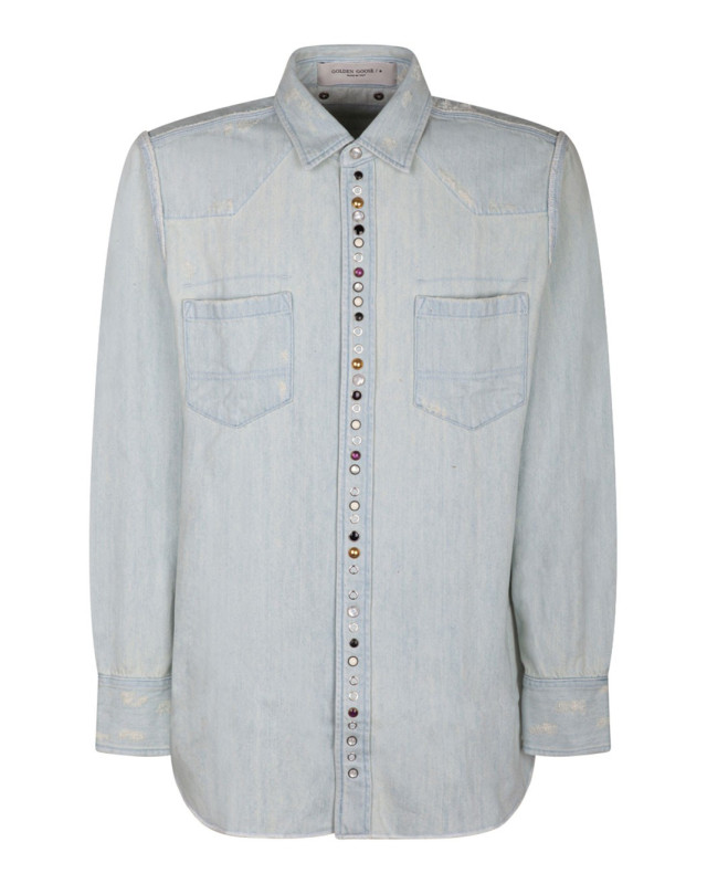 [Golden Goose] Shirts Long Sleeve CO GMP00487P00063650100-BLUE