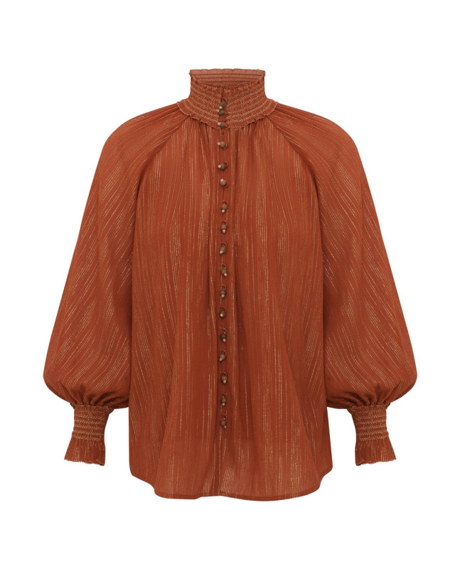 [Zimmermann] Blouse FW26 9005TSS261TAN