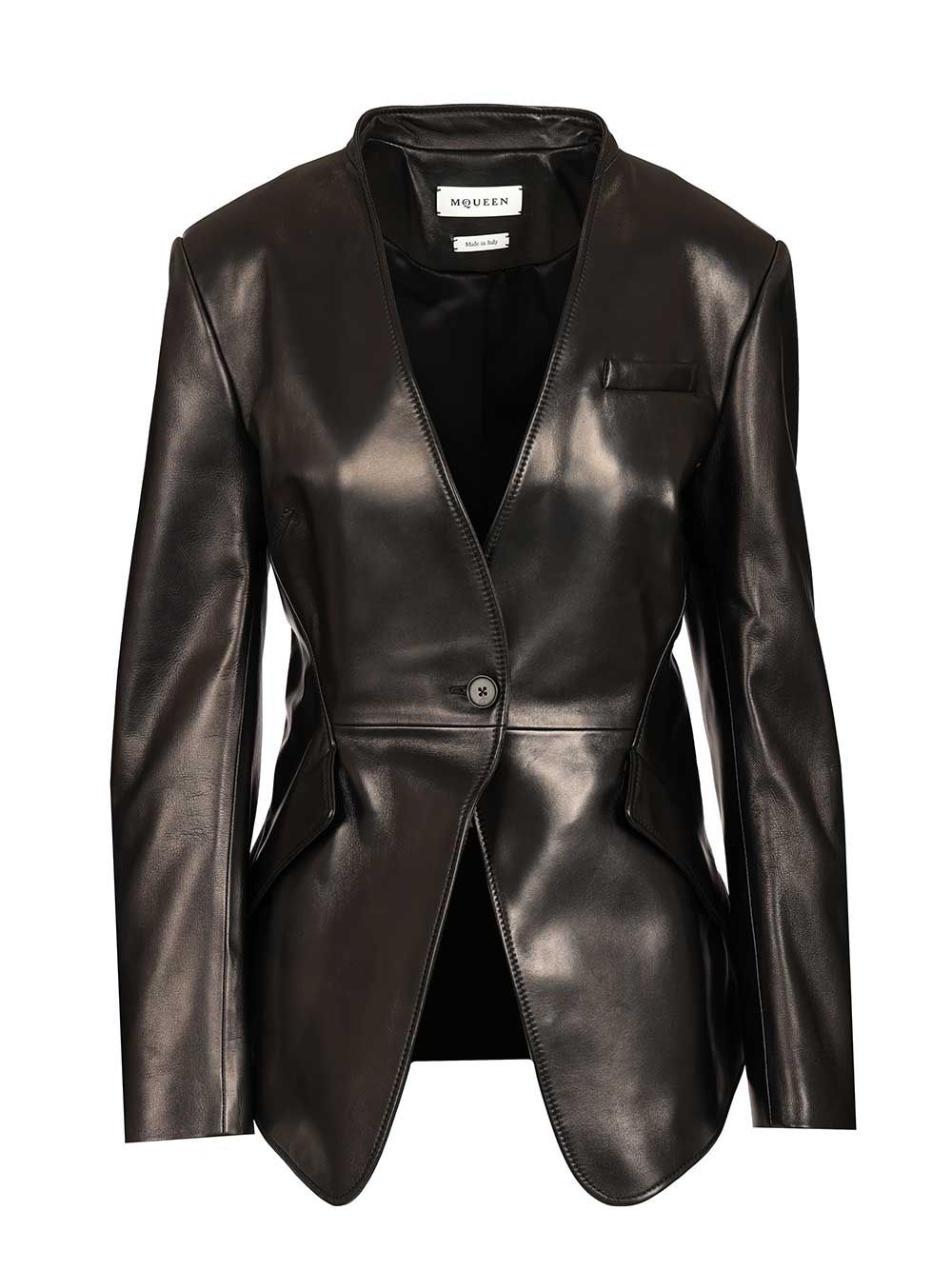 [McQueen] Leather Jacket FW25 840138Q5AML1000