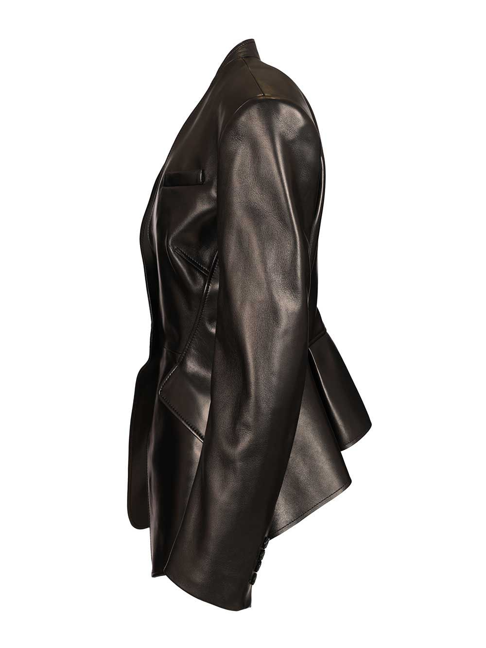 [McQueen] Leather Jacket FW25 840138Q5AML1000