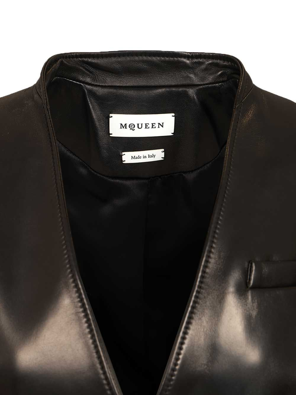 [McQueen] Leather Jacket FW25 840138Q5AML1000