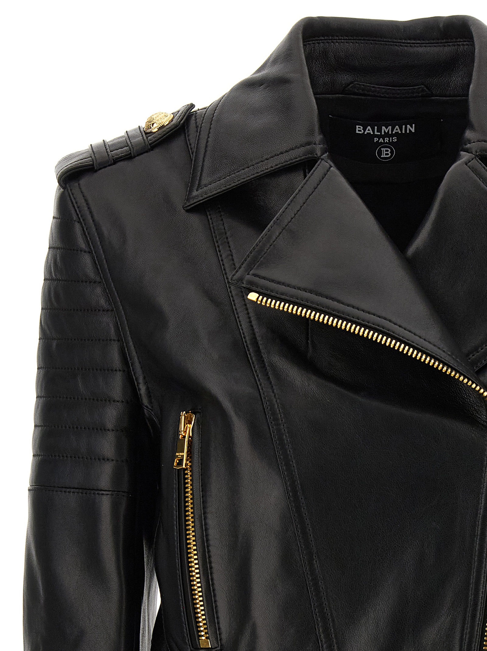 [Balmain] Leather Jacket FW25 FF1TD207LC620PA