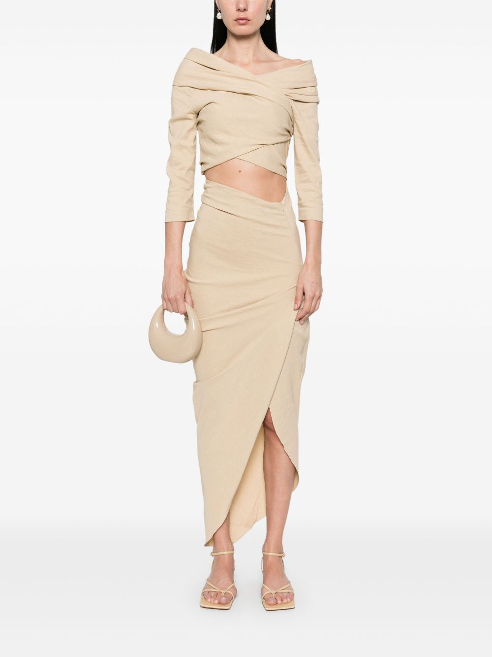 [Cortana] Midi skirt SS25 A2266BEIGE