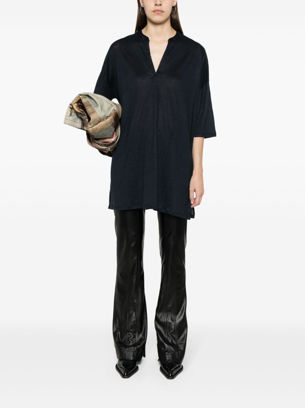 [Majestic] Long sleeve dress SS24 M011FTQ007TUNIQUE003