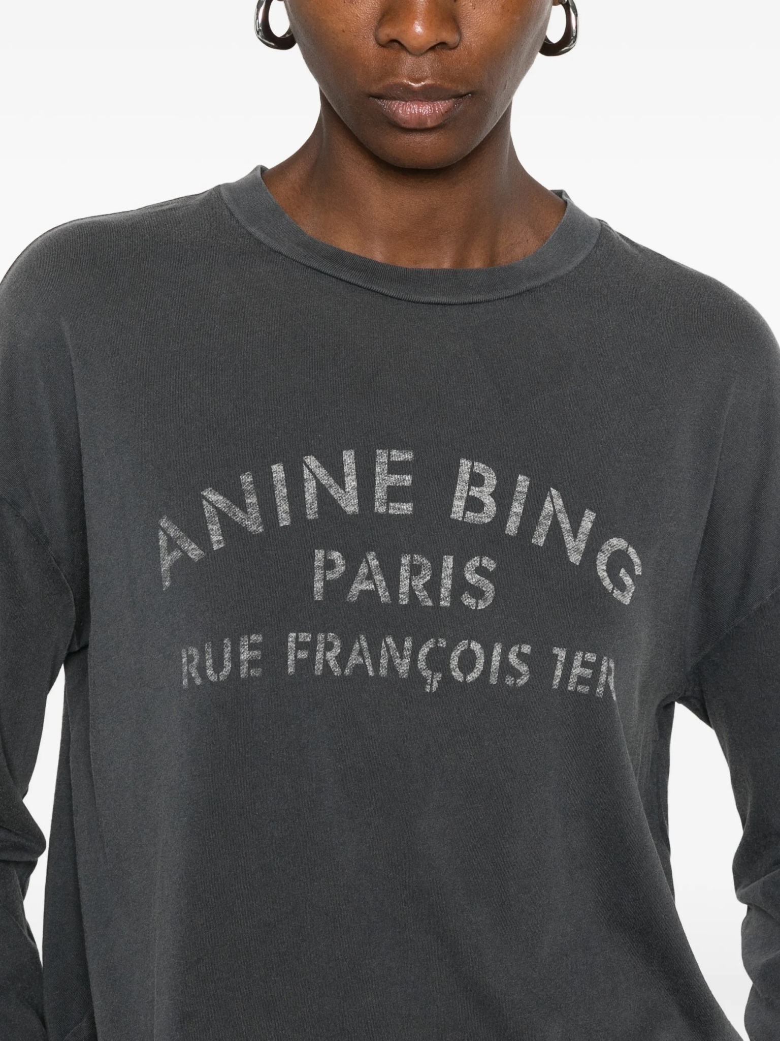 [Anine Bing] T-shirts Long Sleeve FW26 A0812757WBL1