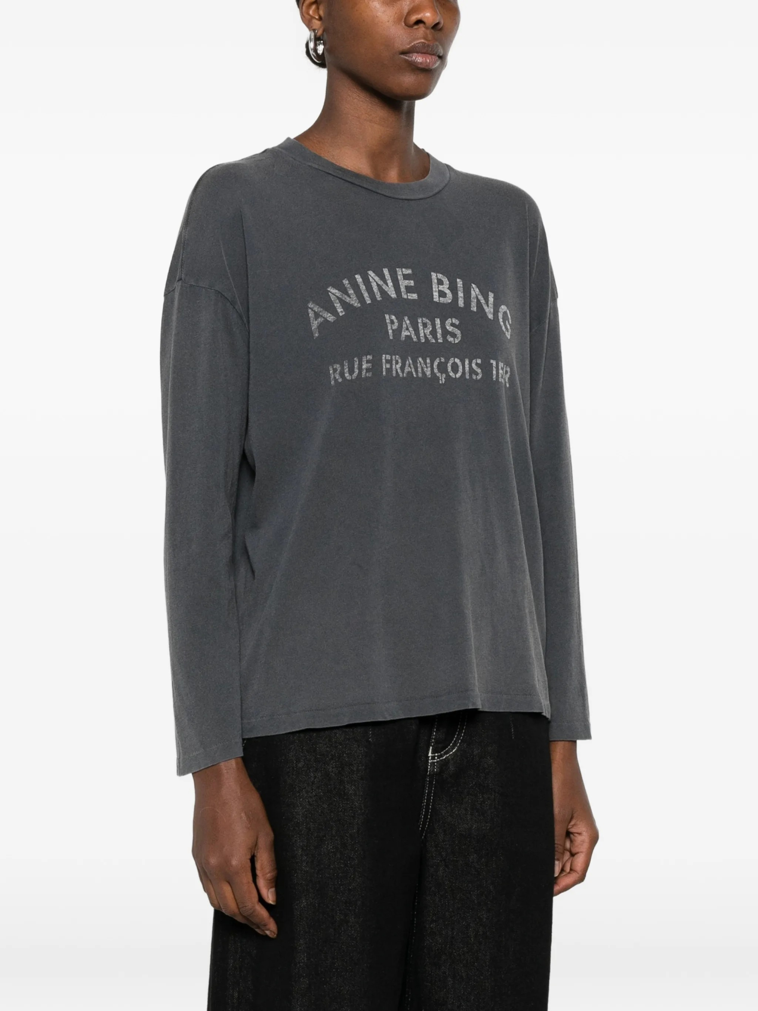 [Anine Bing] T-shirts Long Sleeve FW26 A0812757WBL1