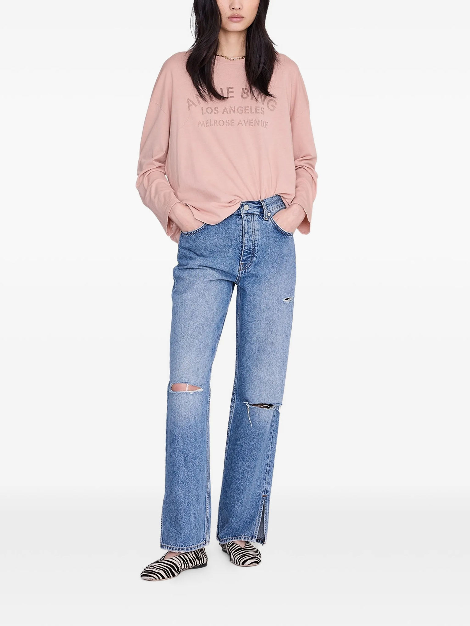 [Anine Bing] T-shirts Long Sleeve FW26 A0812215PKI1