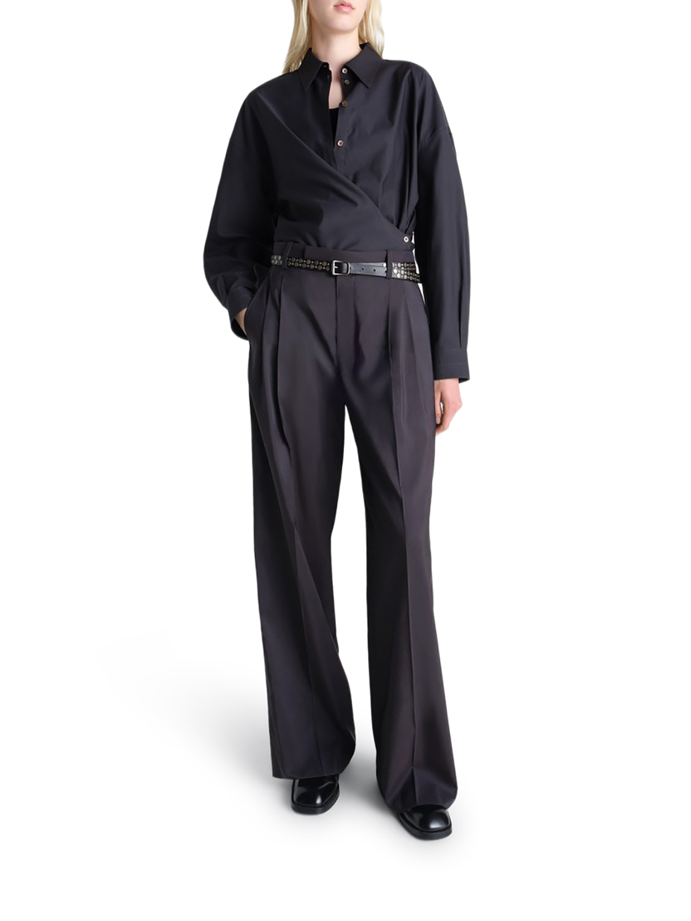 [LEMAIRE] Shirts Long Sleeve FW26 SH1141LF1500BK998 SQUID INK