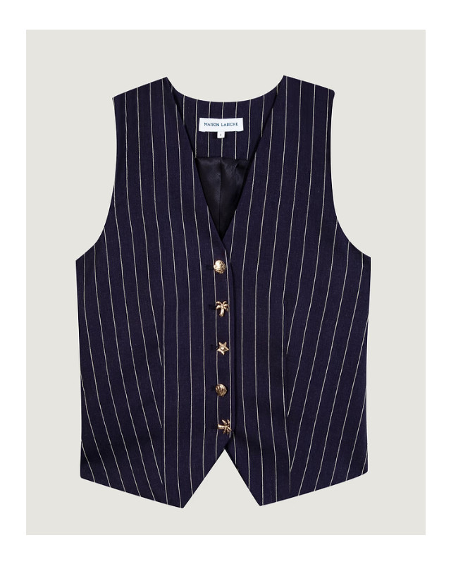 [MAISON LABICHE] Vest SS26 ZWDUBAILSHELLSTRIPES BLUE WHITE