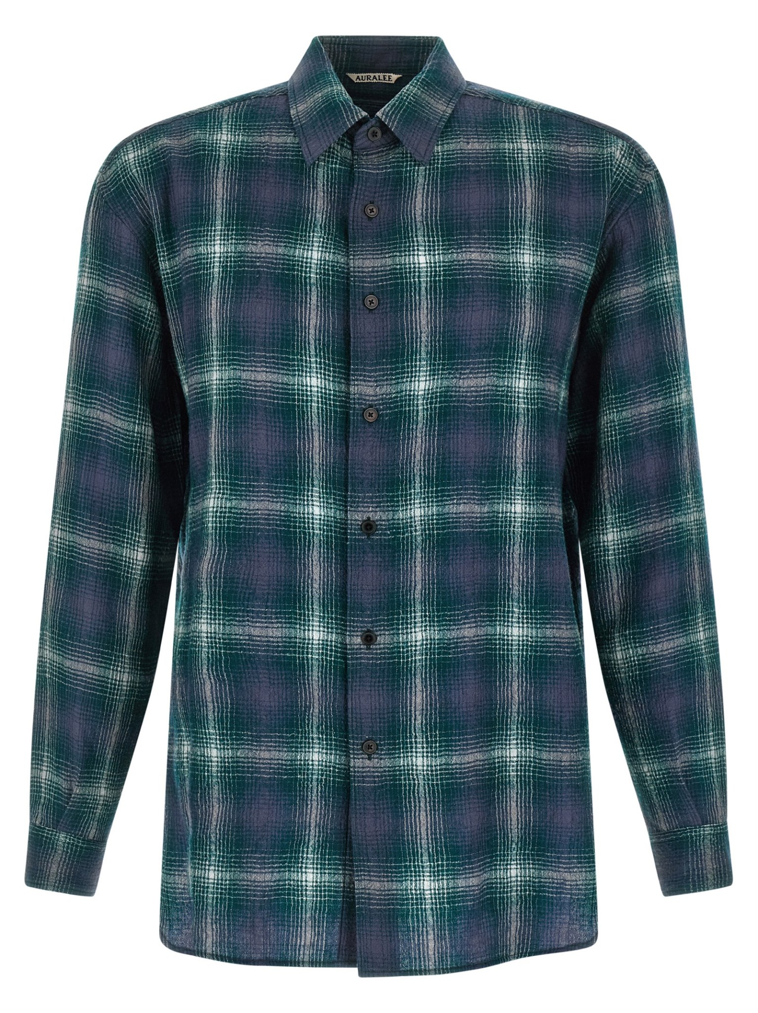 [AURALEE] Shirts Long Sleeve FW25 A25AS01WNFORESTGREENNAVY