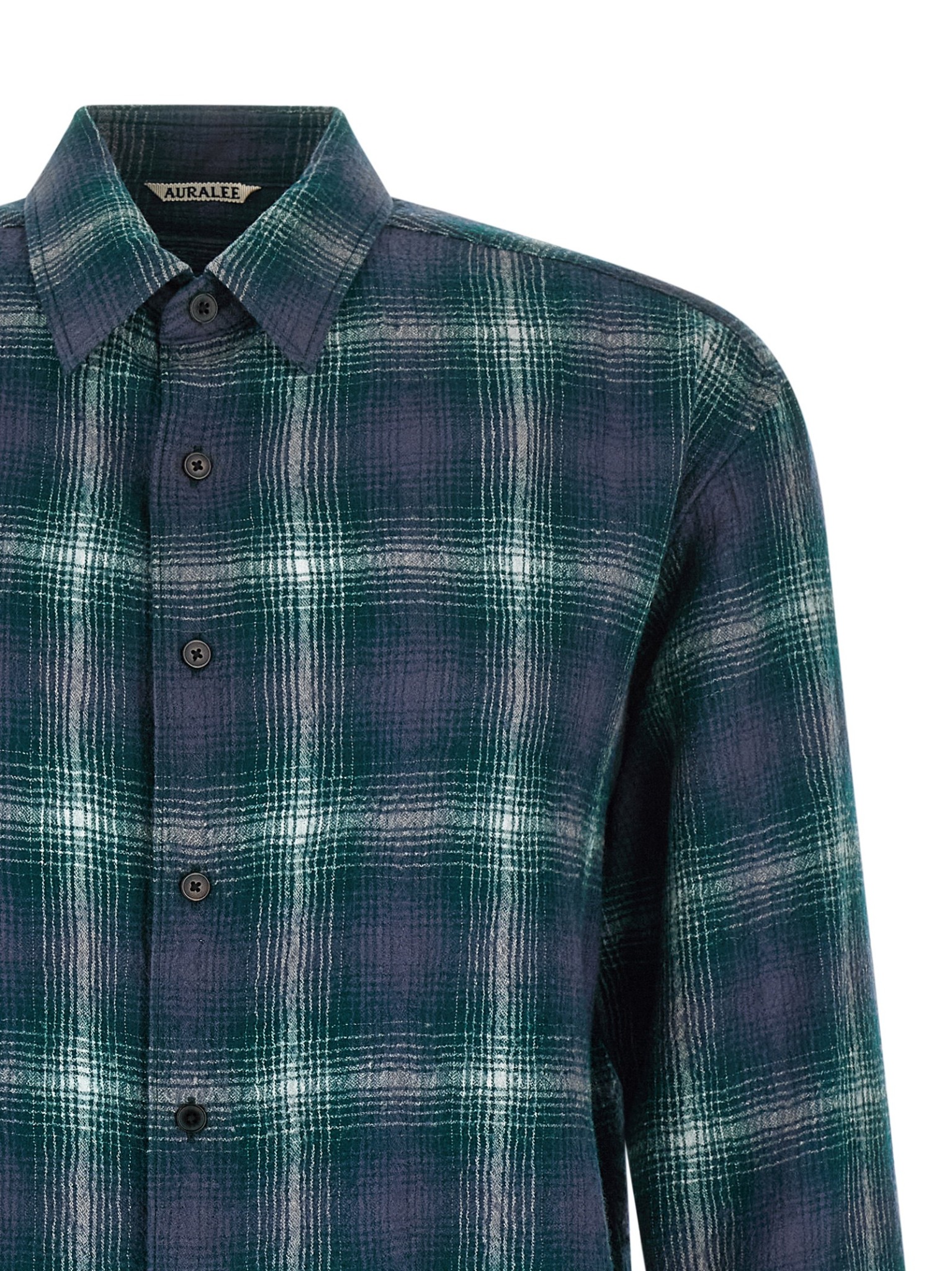 [AURALEE] Shirts Long Sleeve FW25 A25AS01WNFORESTGREENNAVY