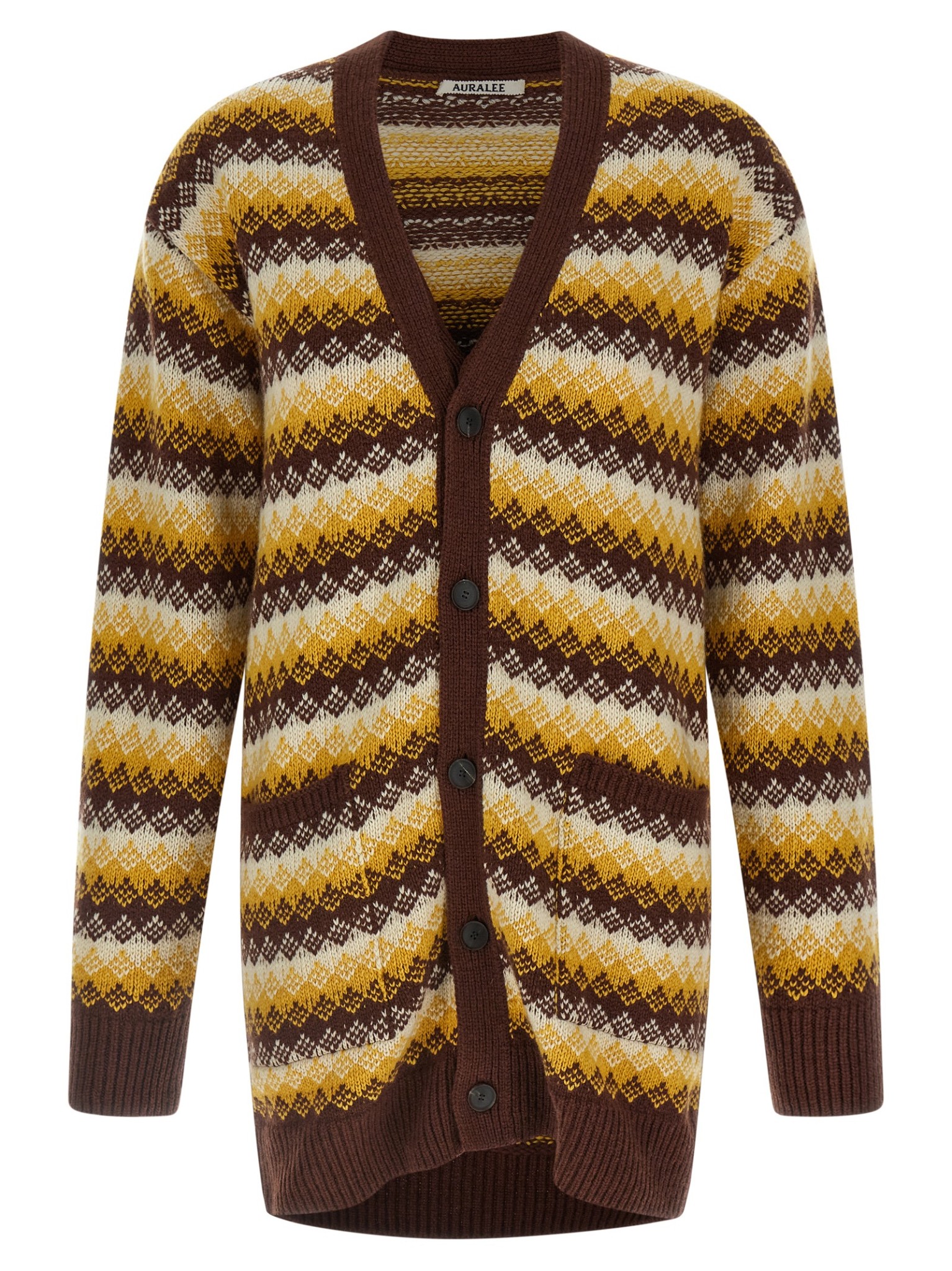 [AURALEE] Knitwear FW25 A25AC03ECBURGUNDYYELLOW