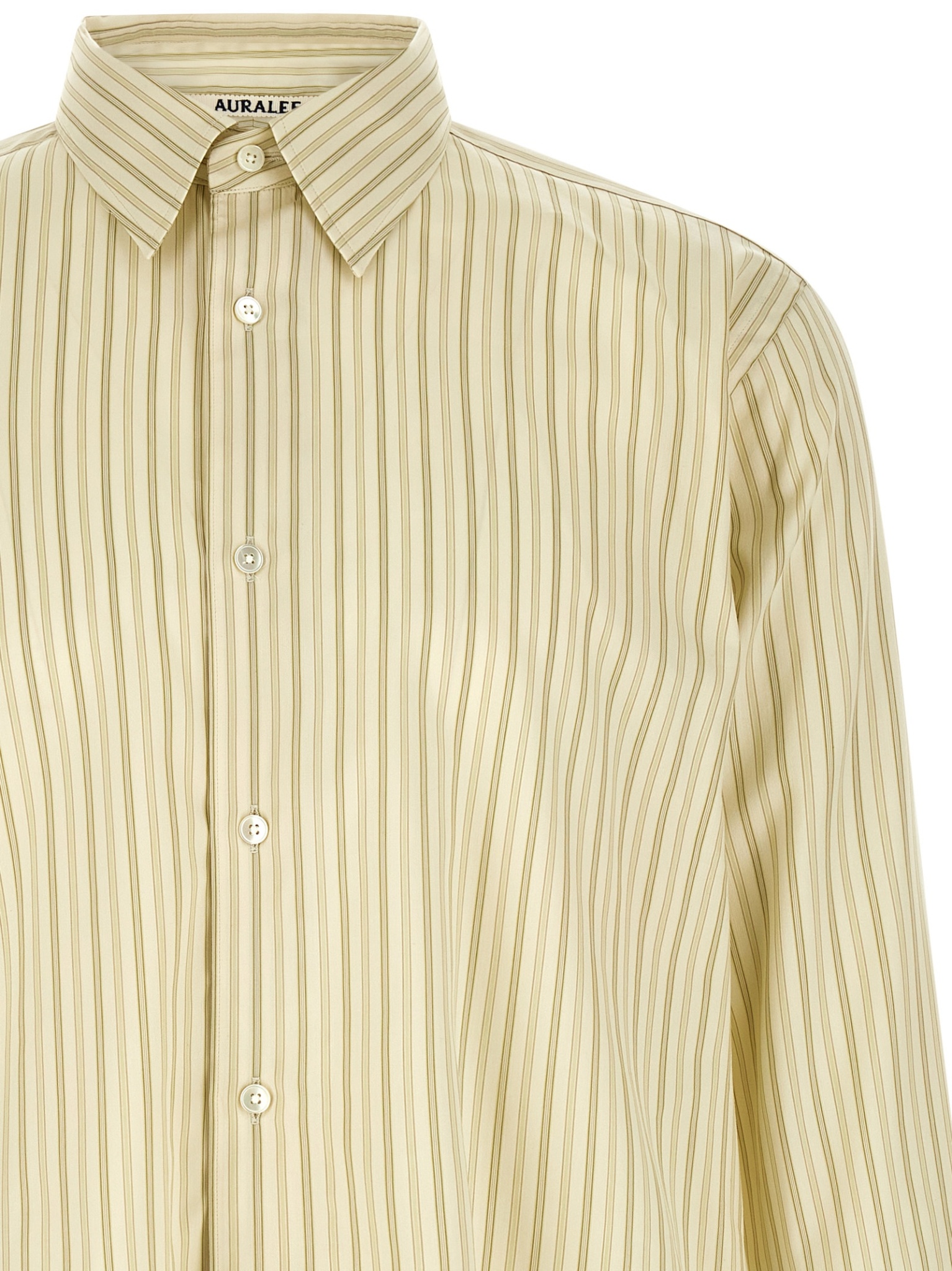 [AURALEE] Shirts Long Sleeve SS26 A26SS01CSIVORYSTRIPE