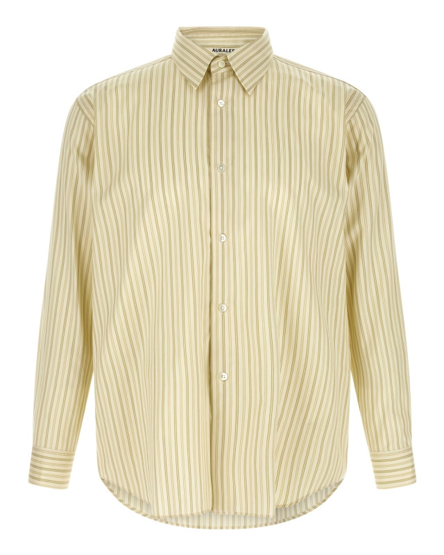 [AURALEE] Shirts Long Sleeve SS26 A26SS01CSIVORYSTRIPE