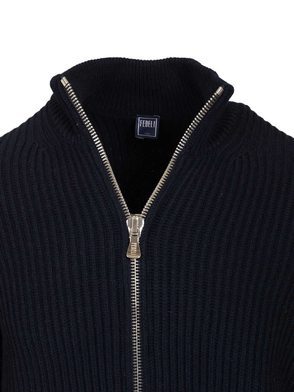[Fedeli] Cardigan FW25 MU008059BLU SCURO
