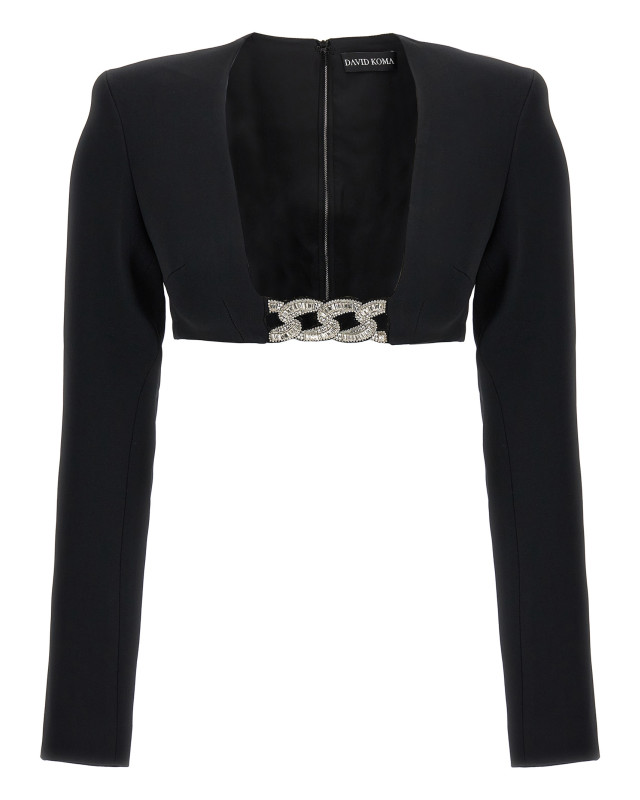 [David Koma] T-shirts Long Sleeve FW23 PF23DK11TBLACKSILVER
