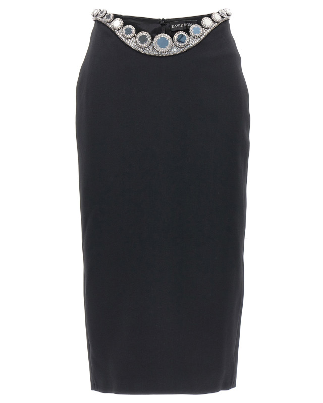 [David Koma] Midi skirt SS23 SS23DK50SBLACKSILVER