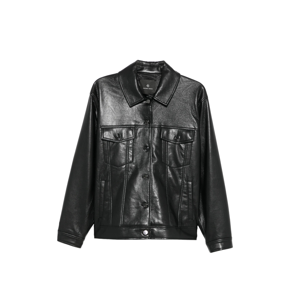 [Anine Bing] Leather Jacket FW26 A-01-12573  BLK81