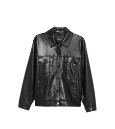 [Anine Bing] Leather Jacket FW26 A-01-12573  BLK81