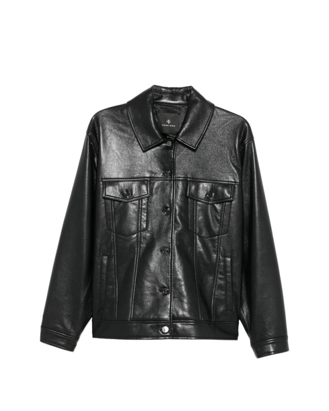 [Anine Bing] Leather Jacket FW26 A-01-12573  BLK81