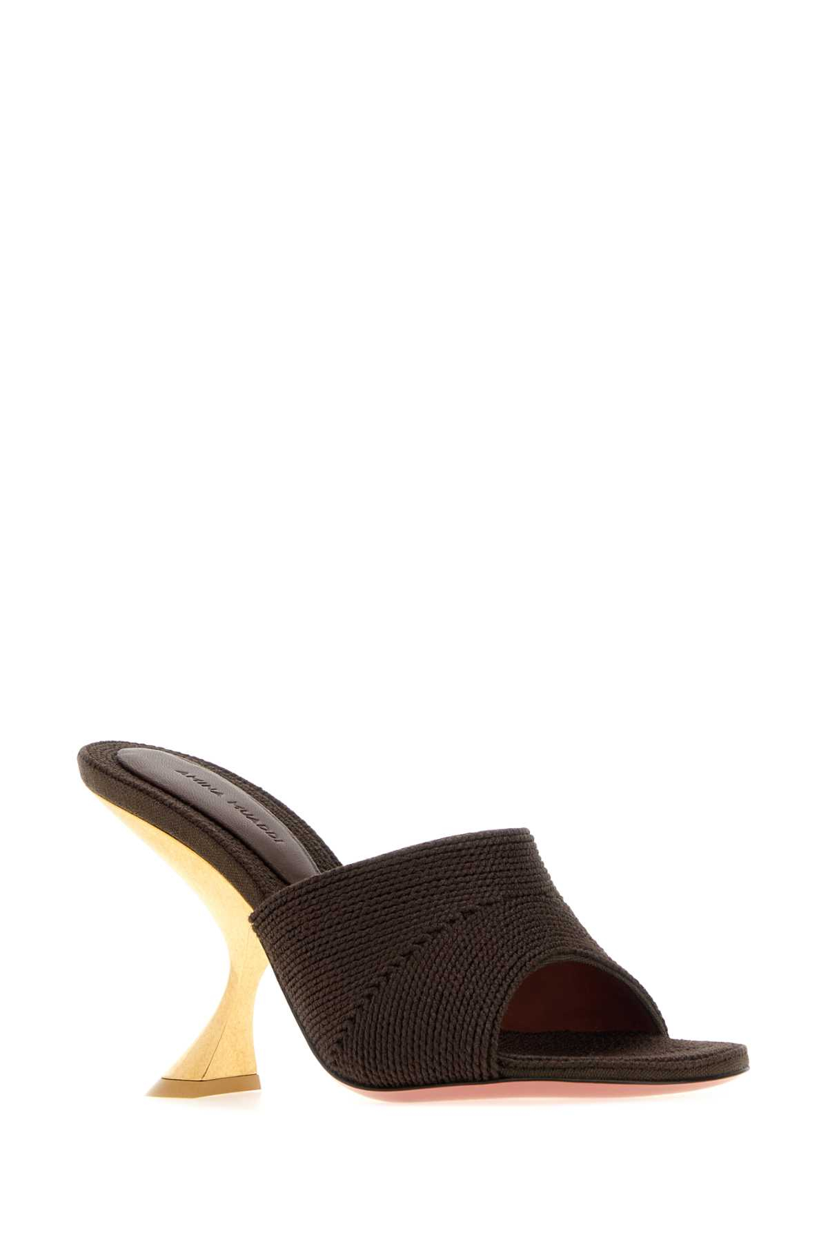 [Amina Muaddi] Sandals FW26 TAYLORWOVENSLIPPER90 COFFE