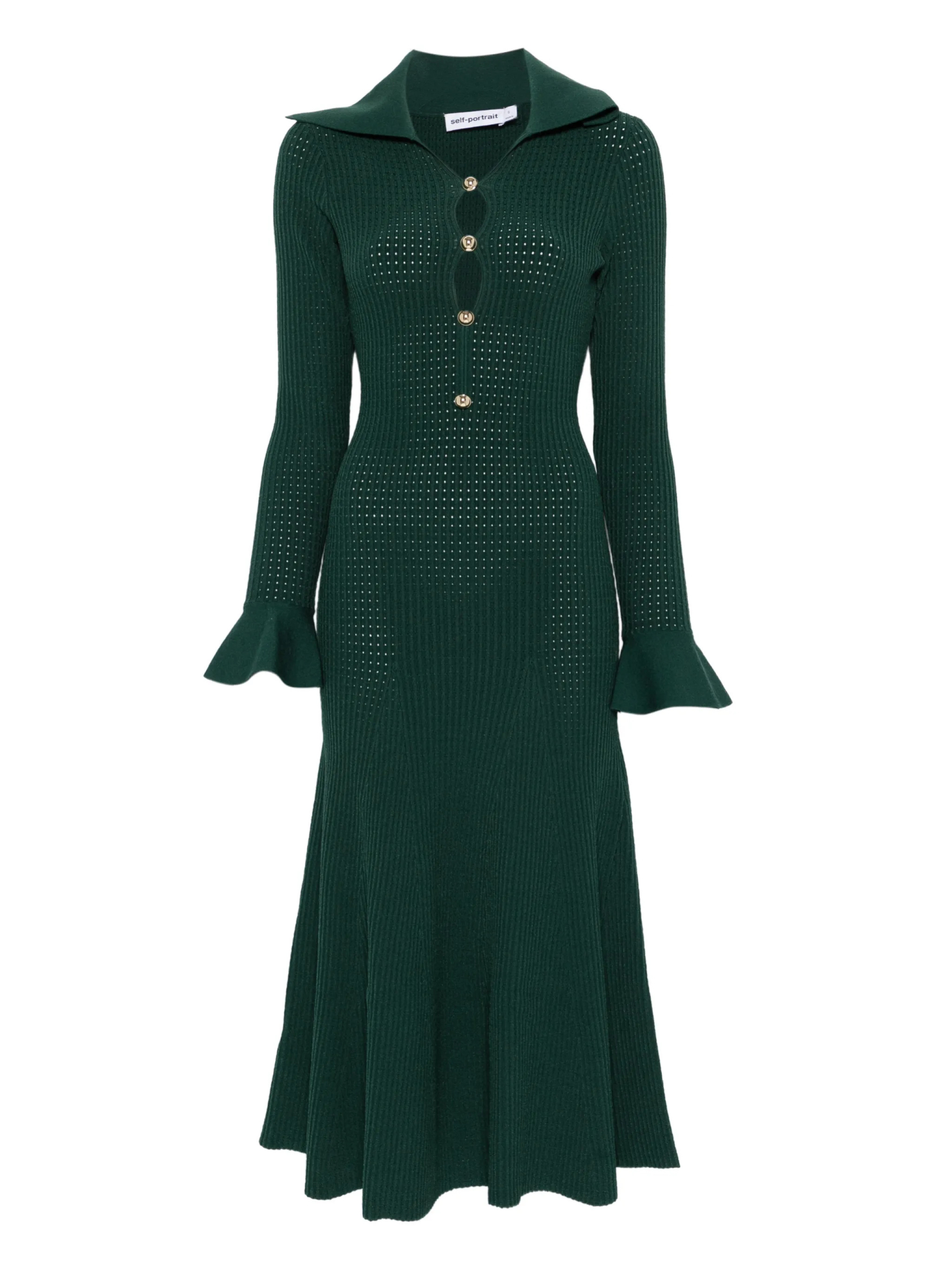 [SELF PORTRAIT] Short sleeve dress SS26 RS26138MAGGREEN