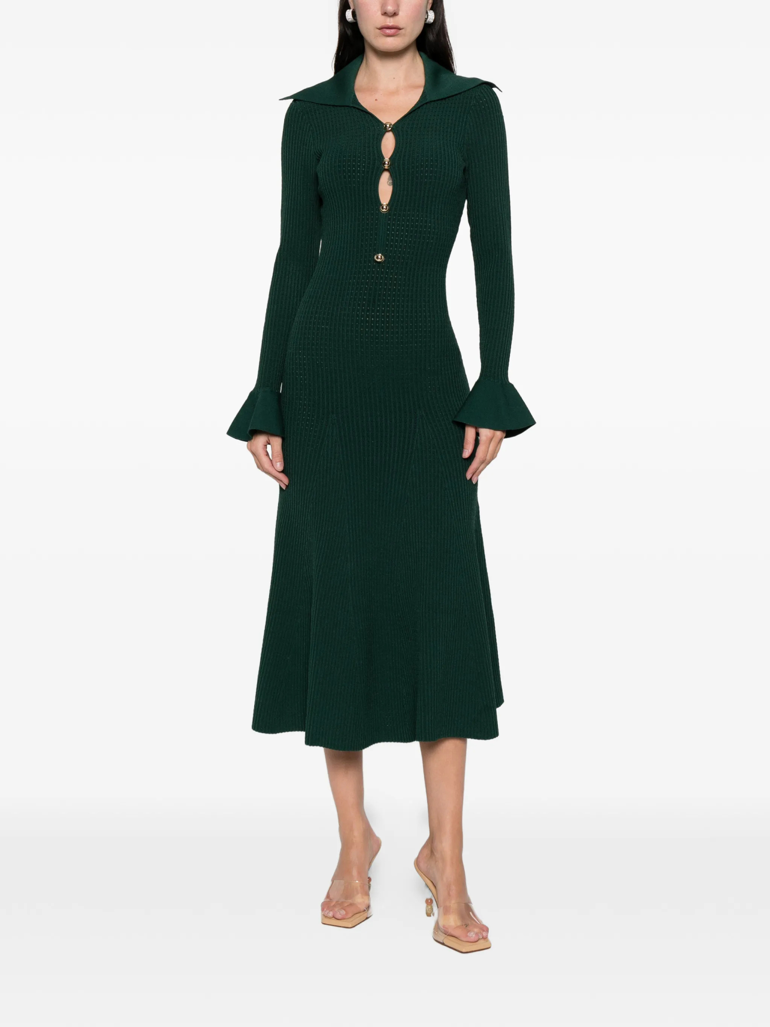 [SELF PORTRAIT] Short sleeve dress SS26 RS26138MAGGREEN