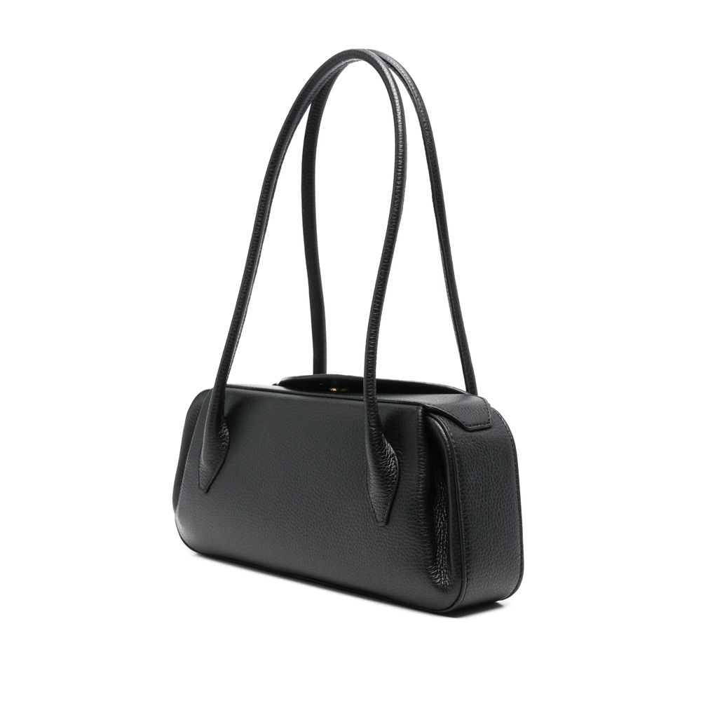 [YUZEFI] Shoulder bag FW26 OYSTER SHOULDE LEATHER BLACK