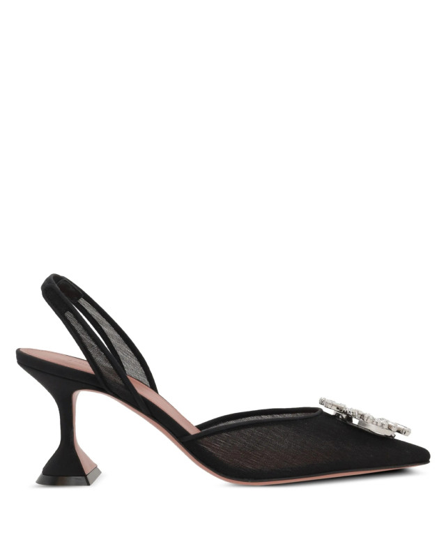 [Amina Muaddi] Pumps SS26 BEGUMMESHSLING70BLACK