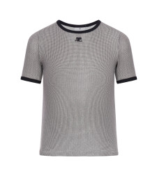 [Courreges] T-shirts Short Sleeve SS26 126JTS017JS0223B217 HOUNDSTOOTH BLACK