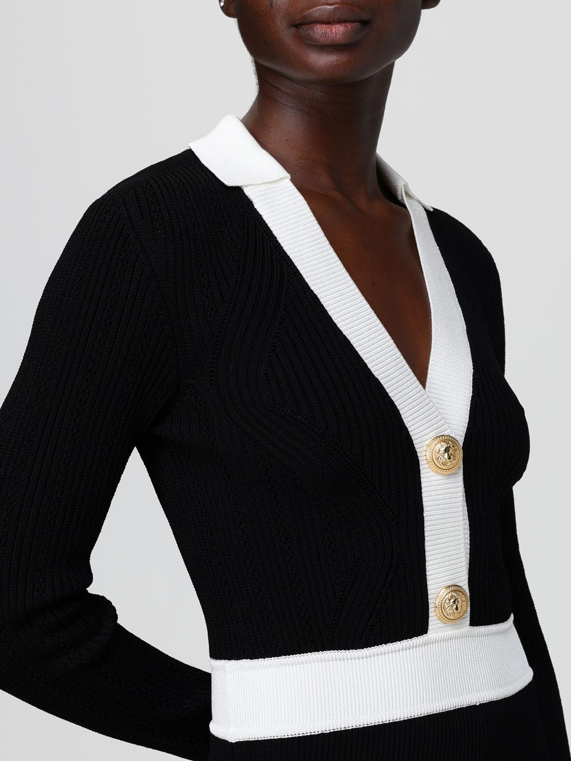 [Balmain] Long sleeve dress FW25 FF1R9858KI64 EAB