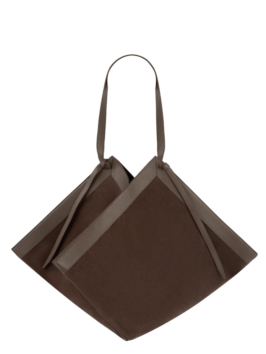 [YUZEFI] Shoulder bag SS26 LARGE-WONTON-SUEDE_NUTMEG