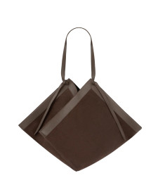 [YUZEFI] Shoulder bag SS26 LARGE-WONTON-SUEDE_NUTMEG