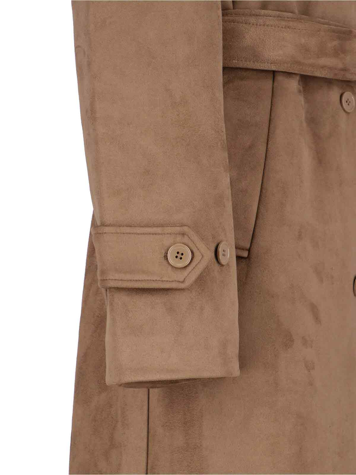 [THE FRANKIE SHOP] Coat FW25 PEMBROKE FAUX SUEDE TRENCHCAMEL