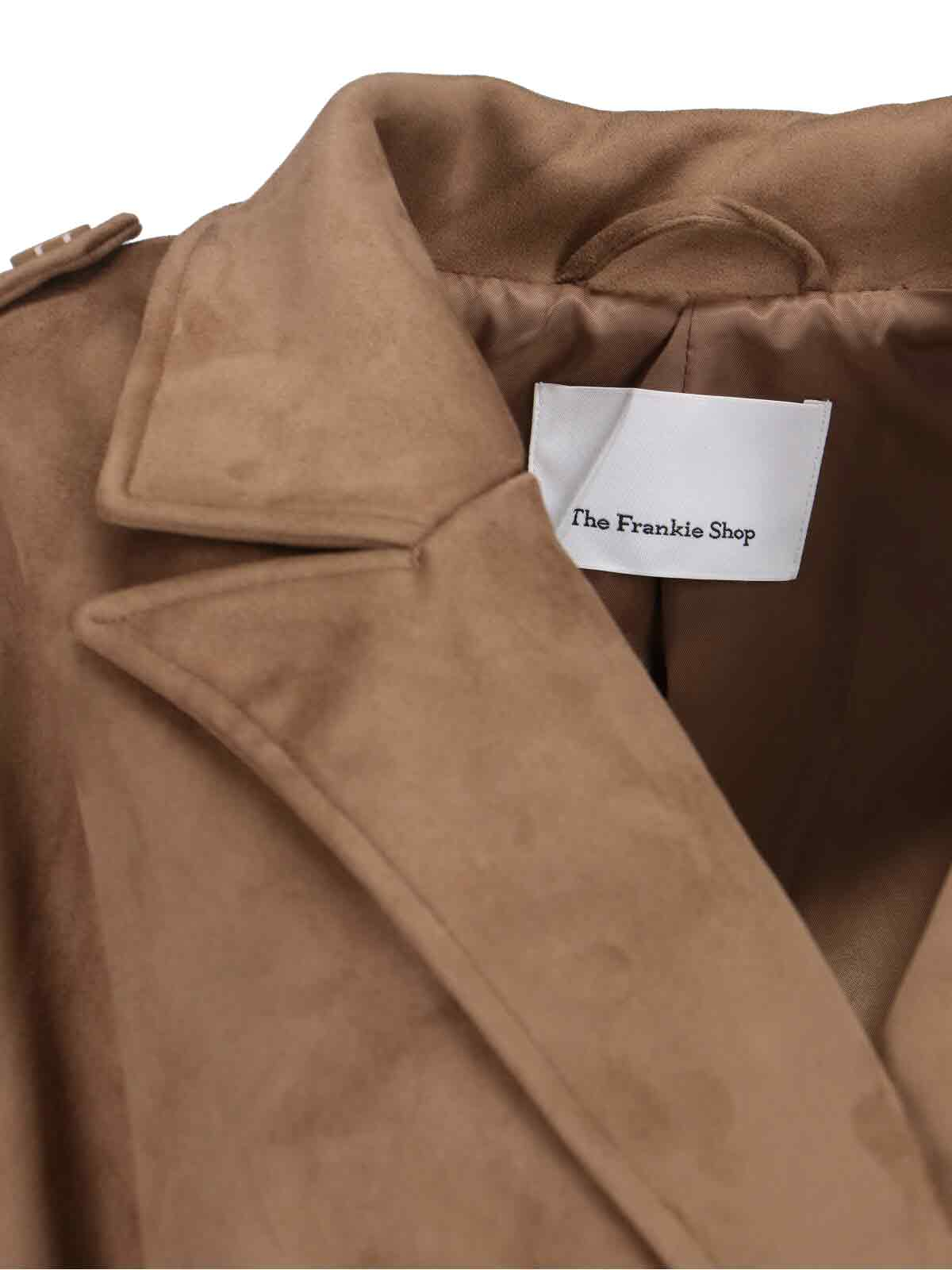 [THE FRANKIE SHOP] Coat FW25 PEMBROKE FAUX SUEDE TRENCHCAMEL