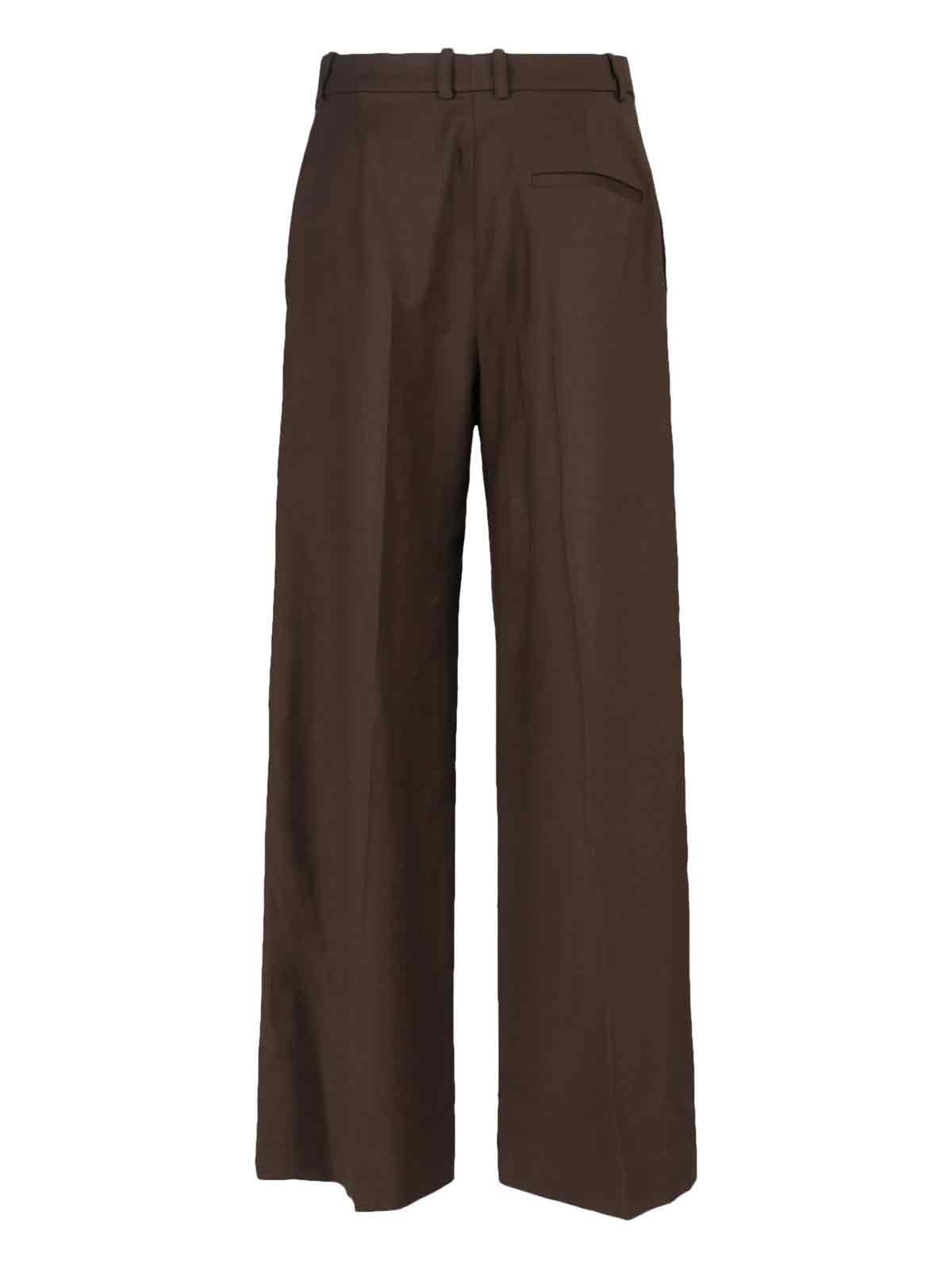 [THE FRANKIE SHOP] Trousers FW25 BRICKELL FLANNEL TROUSERSMOCHA