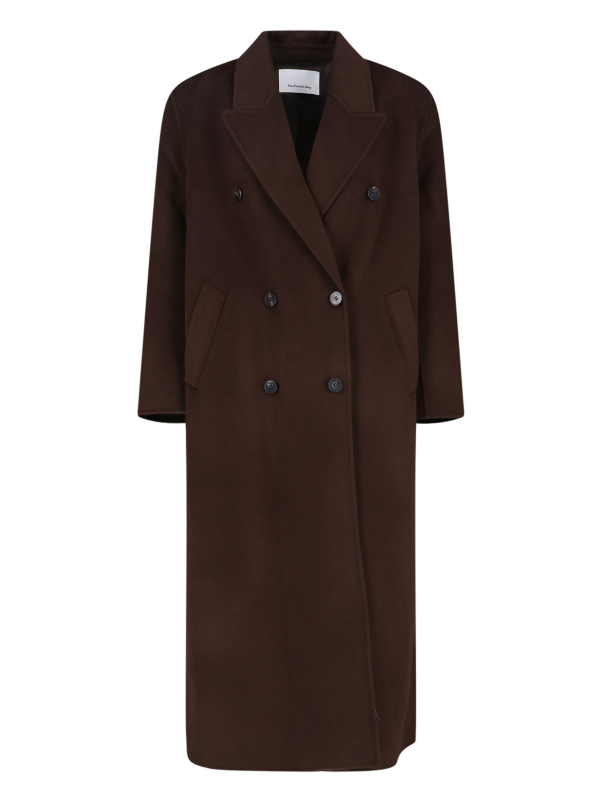 [THE FRANKIE SHOP] Coat SS26 GAIA DOUBLE BREASTED COATDARK BROWN