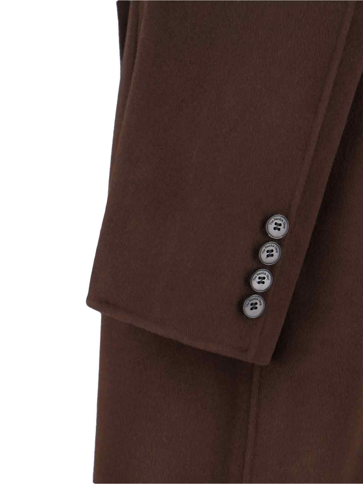 [THE FRANKIE SHOP] Coat SS26 GAIA DOUBLE BREASTED COATDARK BROWN