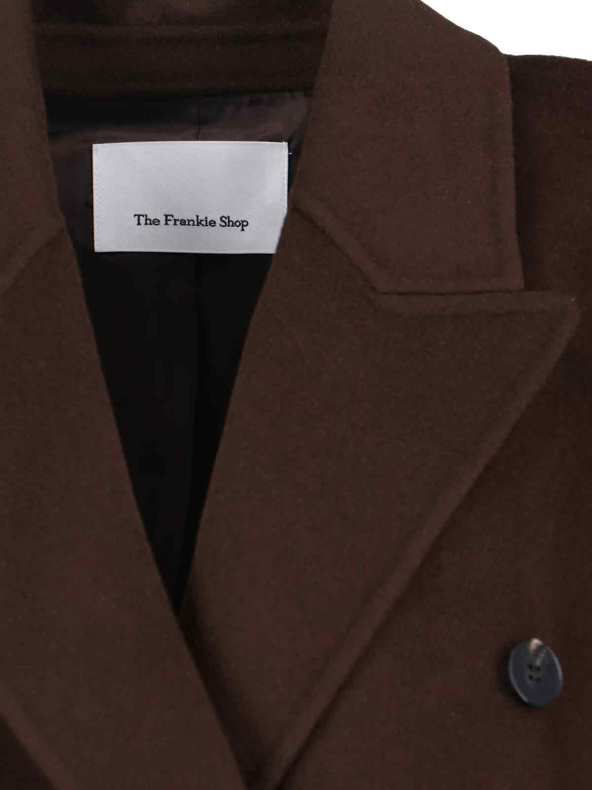 [THE FRANKIE SHOP] Coat SS26 GAIA DOUBLE BREASTED COATDARK BROWN