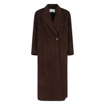 [THE FRANKIE SHOP] Coat SS26 GAIA DOUBLE BREASTED COATDARK BROWN