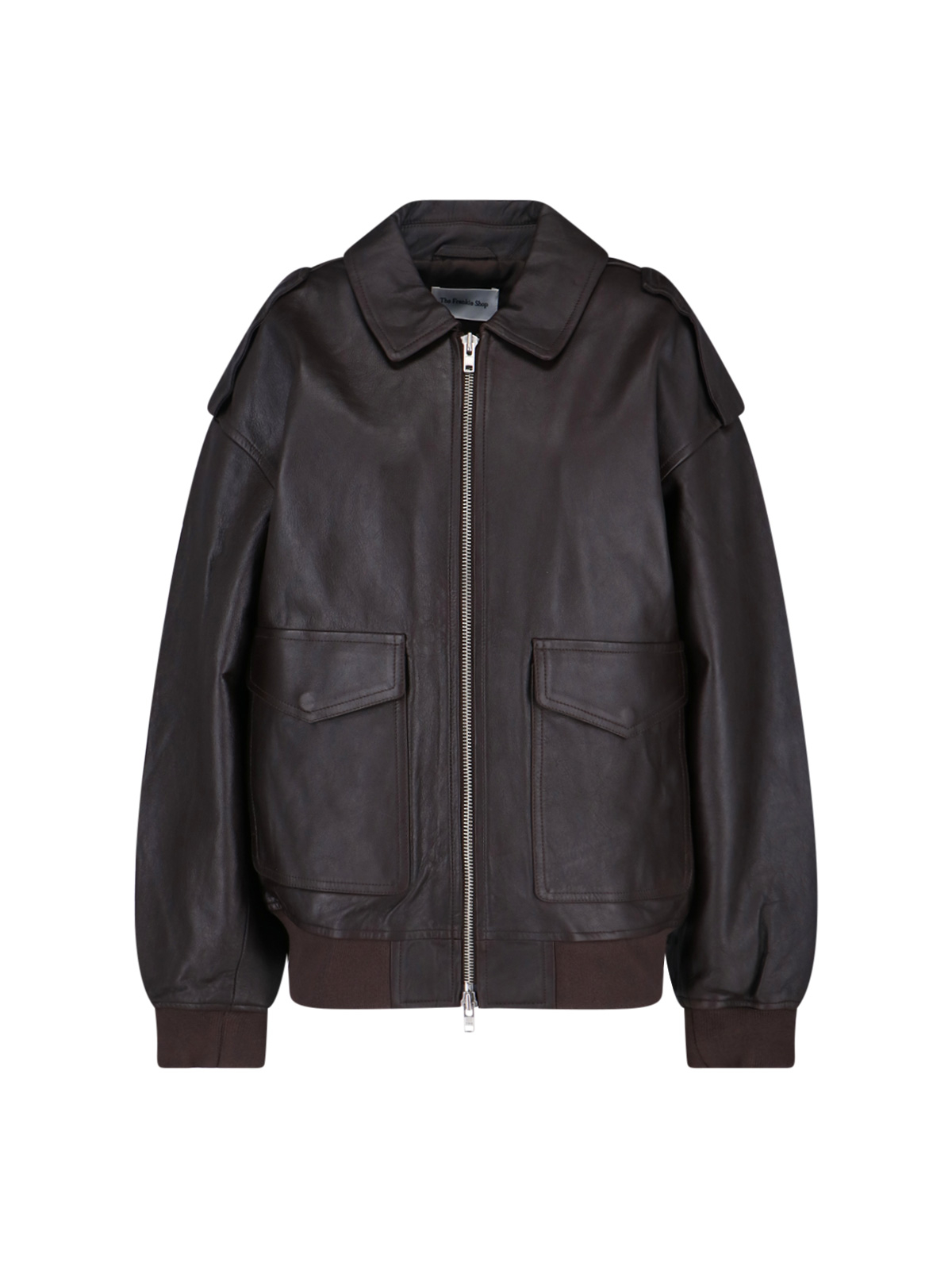 [THE FRANKIE SHOP] Leather Jacket SS26 VIPER LEATHER JACKETBROWN