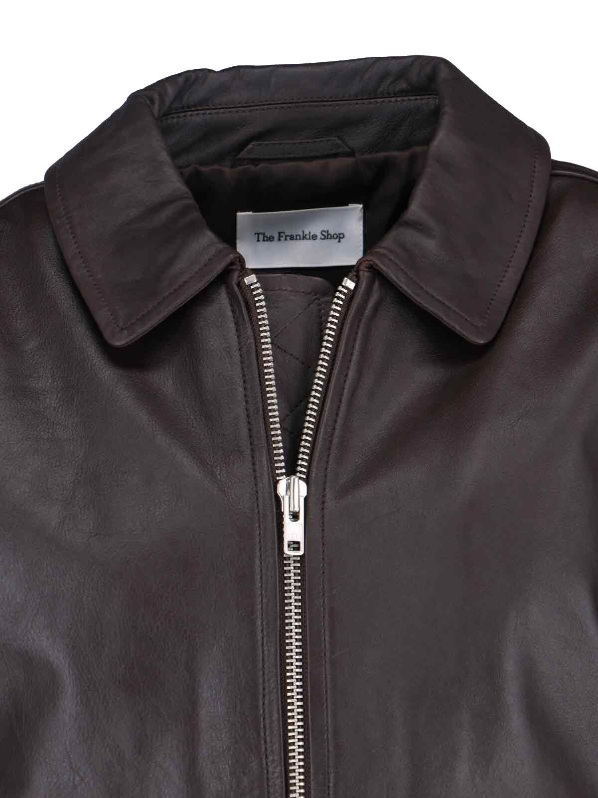 [THE FRANKIE SHOP] Leather Jacket SS26 VIPER LEATHER JACKETBROWN