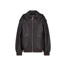 [THE FRANKIE SHOP] Leather Jacket SS26 VIPER LEATHER JACKETBROWN