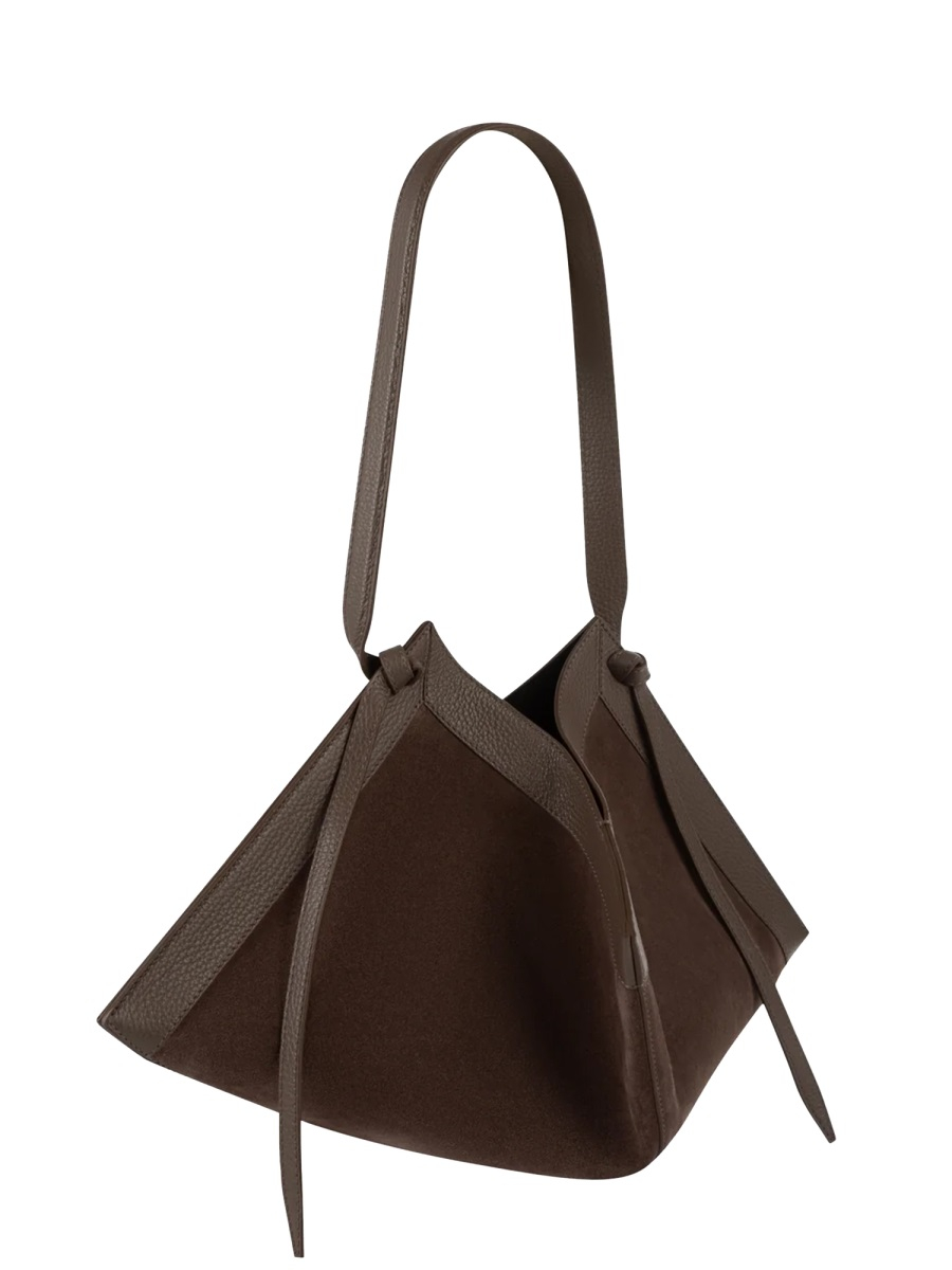 [YUZEFI] Shoulder bag SS26 WONTON-SUEDE_NUTMEG