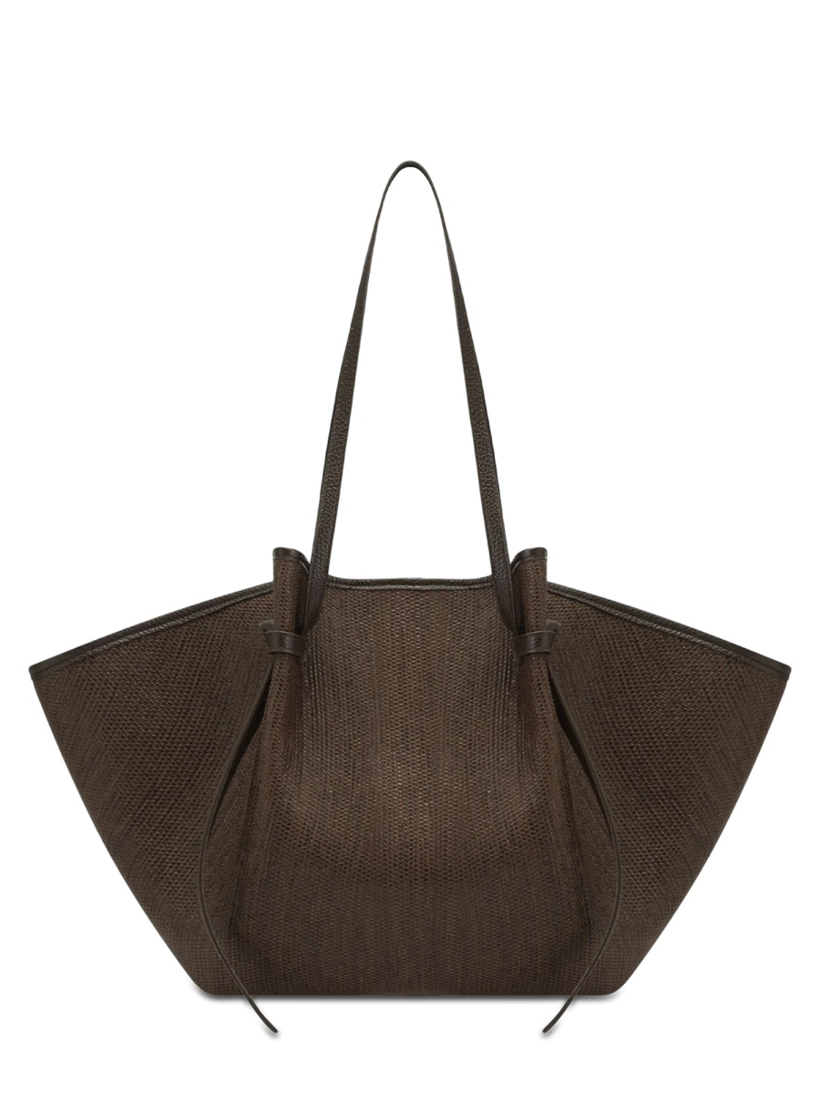 [YUZEFI] Shoulder bag SS26 MOCHI-WOVEN-RAFFIA_FUDGE