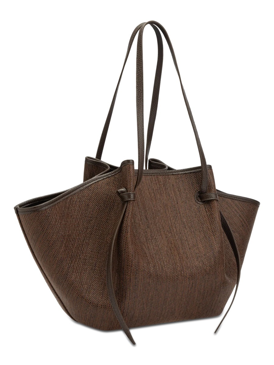 [YUZEFI] Shoulder bag SS26 MOCHI-WOVEN-RAFFIA_FUDGE
