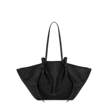 [YUZEFI] Shoulder bag SS26 MOCHI-WOVEN-RAFFIA_BLACK