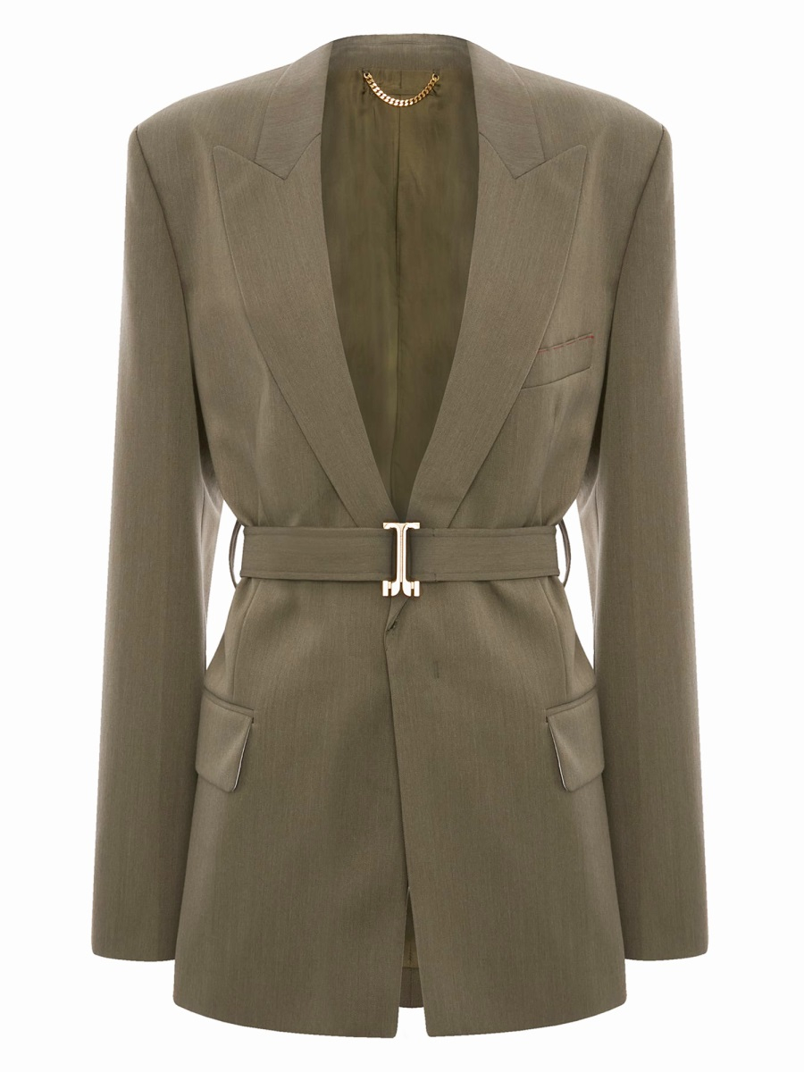 [VICTORIA BECKHAM] Blazer SS26 1126WJK006909A_SAGEMELANGE