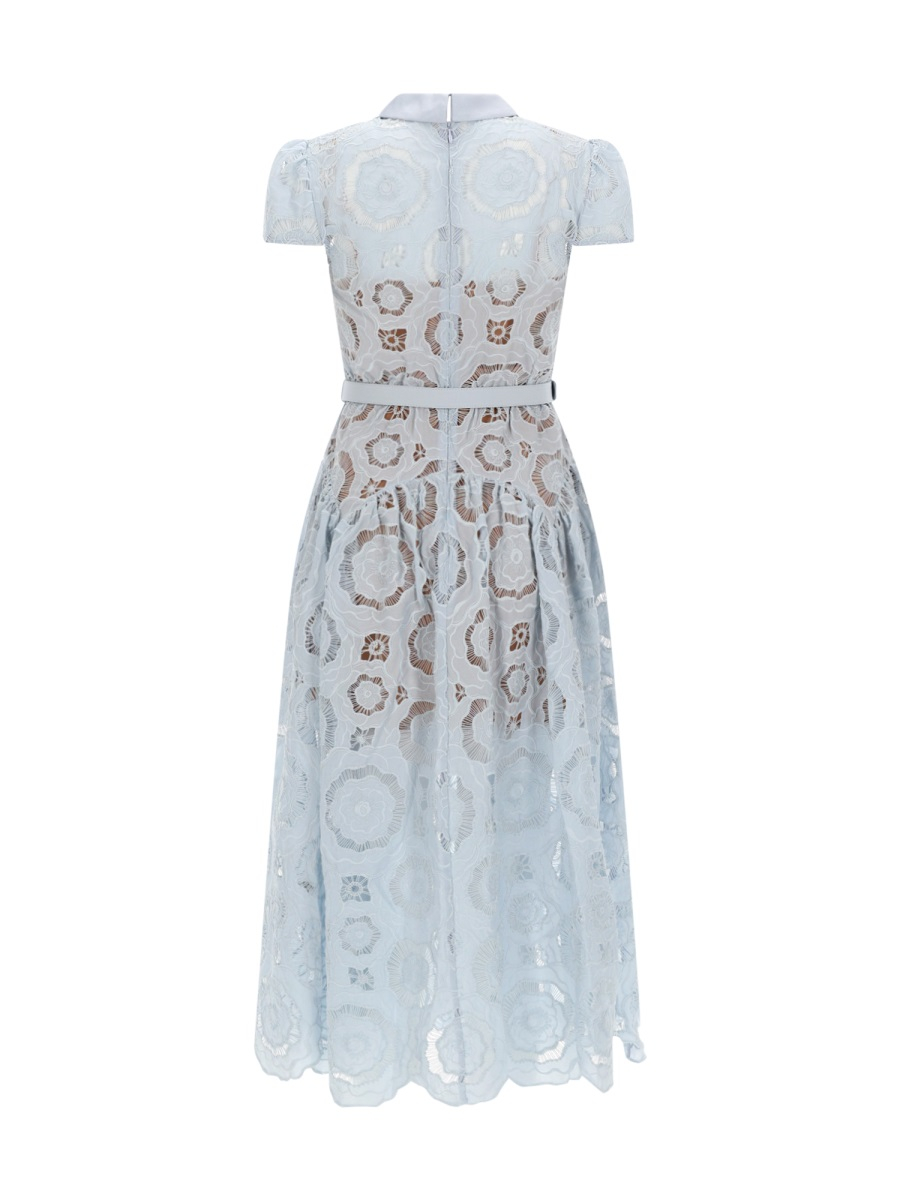 [Self-portrait] Short sleeve dress SS26 RS26-167MB-BL_BLUE